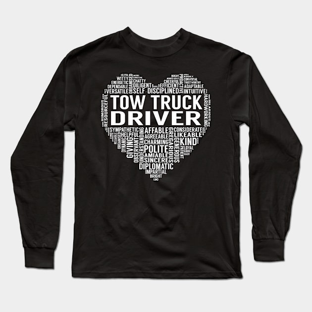 Tow Truck Driver Heart Long Sleeve T-Shirt by LotusTee